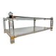 Table XL Laiton massif et Plexiglas-Style Jansen 1970