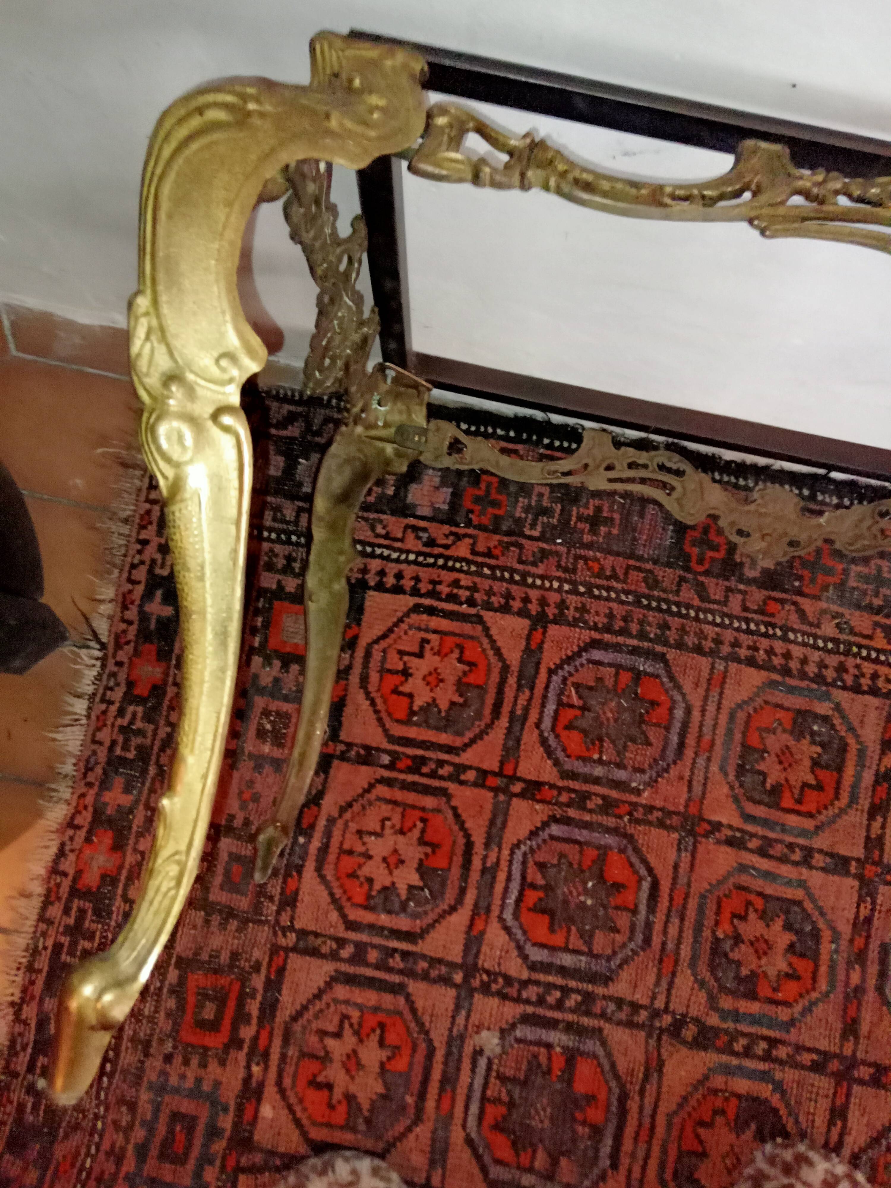 Gilded bronze and marble coffee table