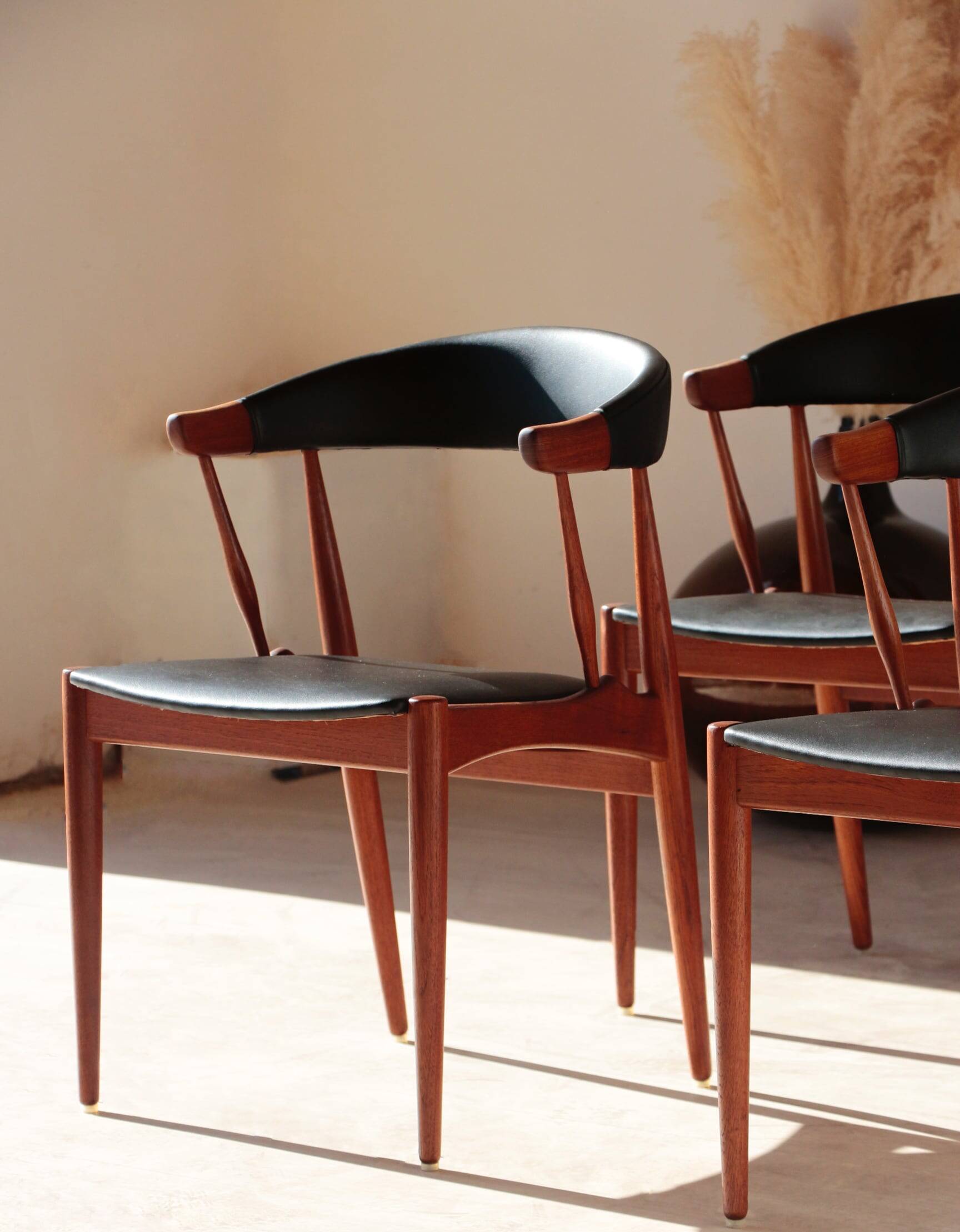 Set of 4 Johannes Andersen Scandinavian teak armchairs, 1960s