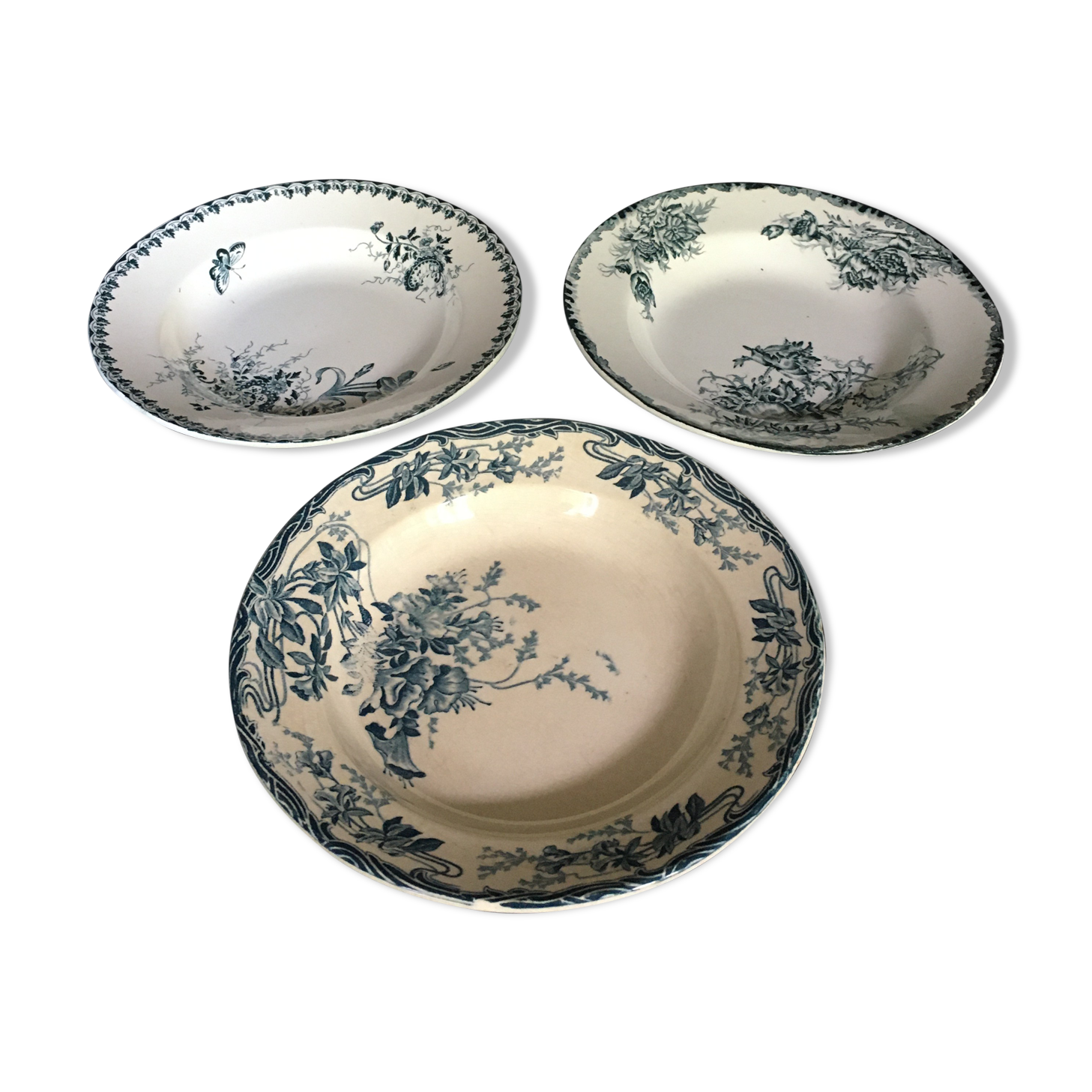 Set of 3 old plates