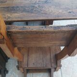 Set of table and 4 mountain chairs in solid oak