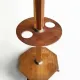 Tripod floor lamp in oak and brass, three lights