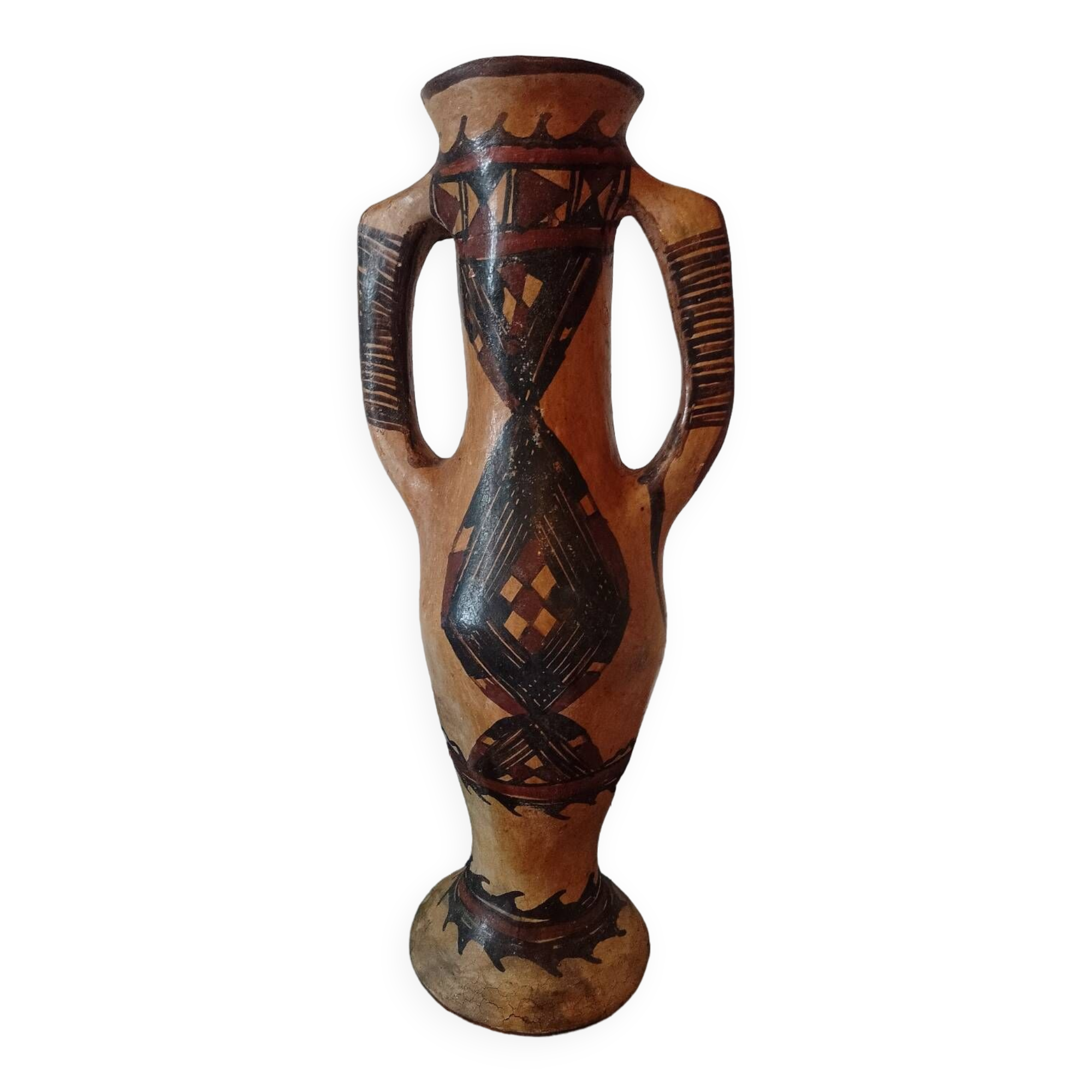Grand Vase En Terre Vernissée Céramique Des Années 60 - Occasion, Style Vintage - Déco Rétro