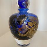 Ovoid bottle of master glassmaker Jean-Claude Novaro in perfect condition