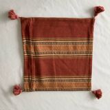 Lot de 2 coussins carrés 100% coton imprimé brique