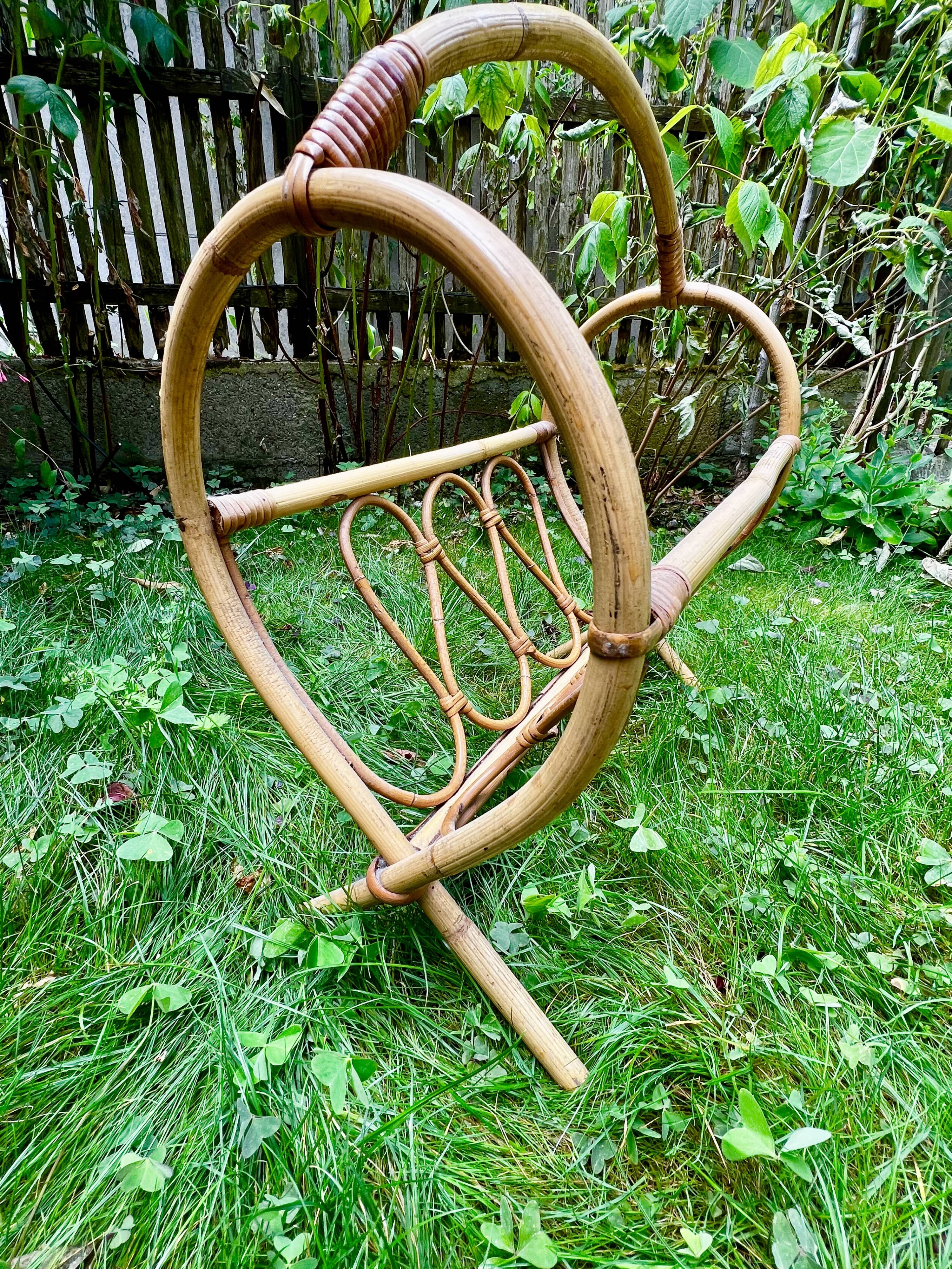 Rattan magazine rack