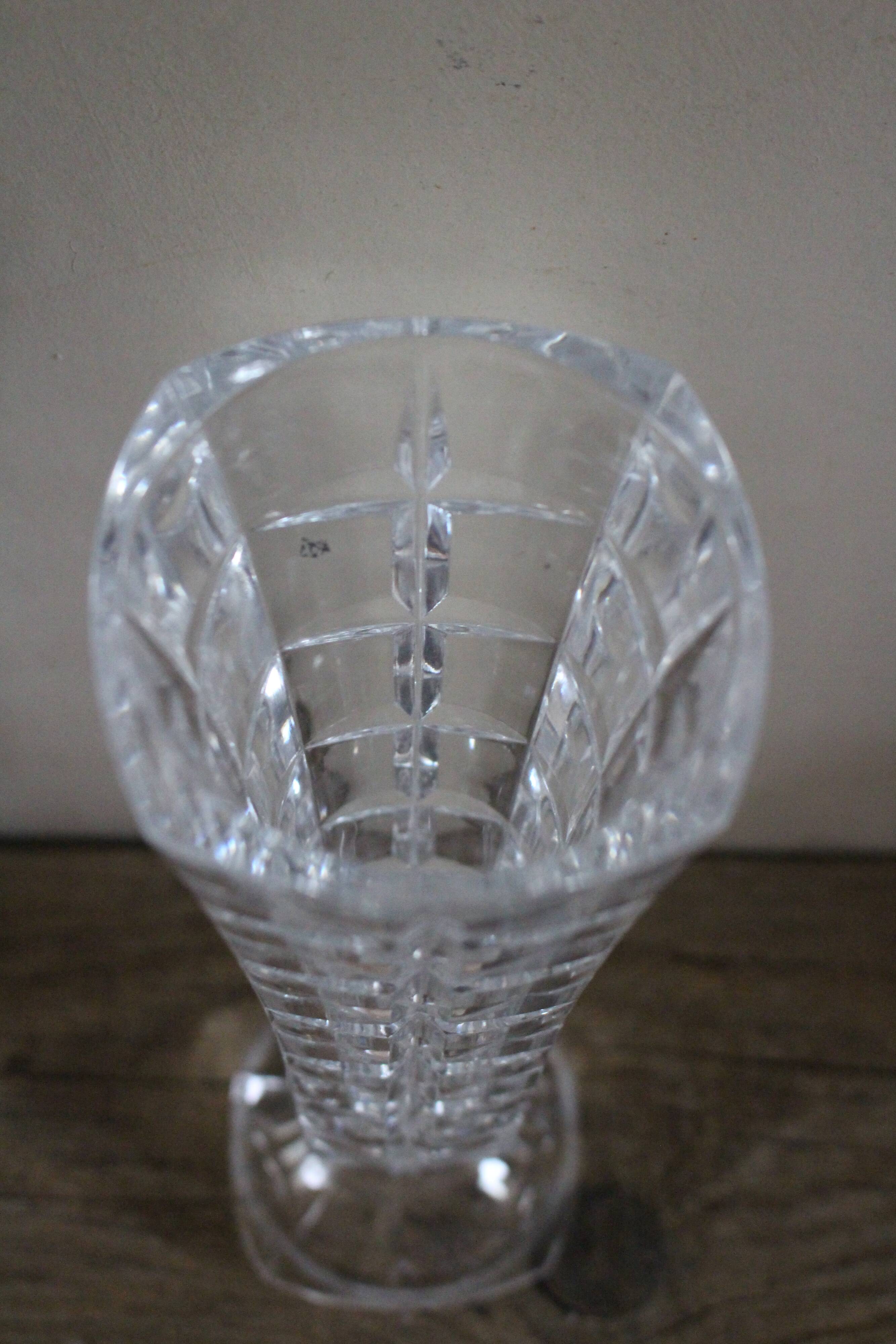 Vintage cut glass pedestal vase
