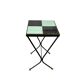 Vintage side table/plant table in mint blue and black ceramic