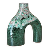 Medium varnished blue artisanal vase