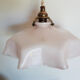 Vintage pastel pink and white glass luminaire, petticoat shape