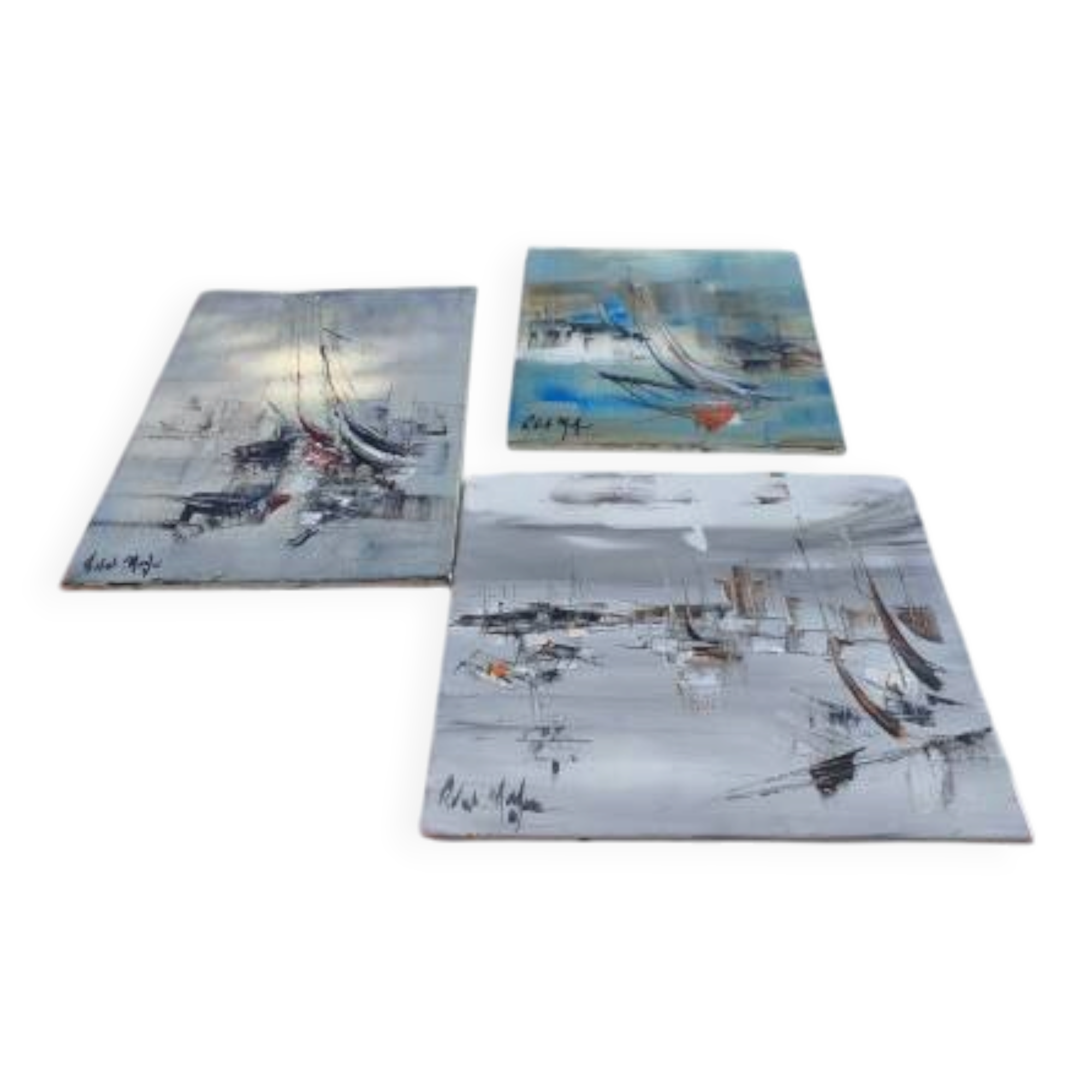 3 huiles sur toile marine de Robert Moifrai