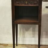 Louis XVI style walnut bedside pair
