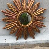 Miroir soleil bois