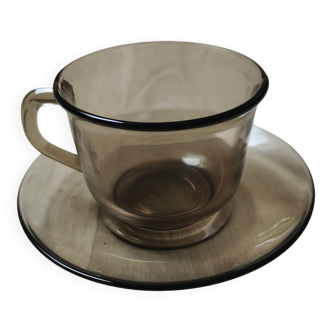 Tasse et soucoupe vintage Arcoroc