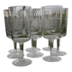 Lot de 8 verres à eau en verres années 1950.