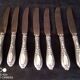Set of 7 old cheese knives, Solingen brand, in VM800 silver and vermeil