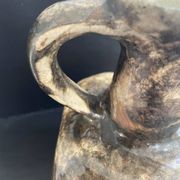 Vase pichet brutaliste marron en terre cuite