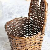 Vintage dark wicker wall basket