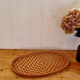 Vintage woven bamboo tray