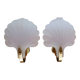 Pair of Deknudt shell wall lights
