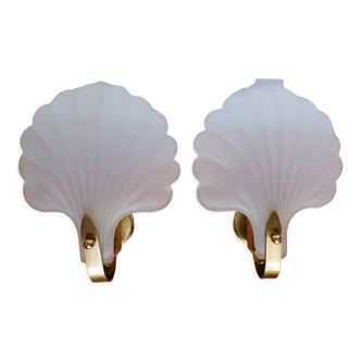 Pair of Deknudt shell wall lights