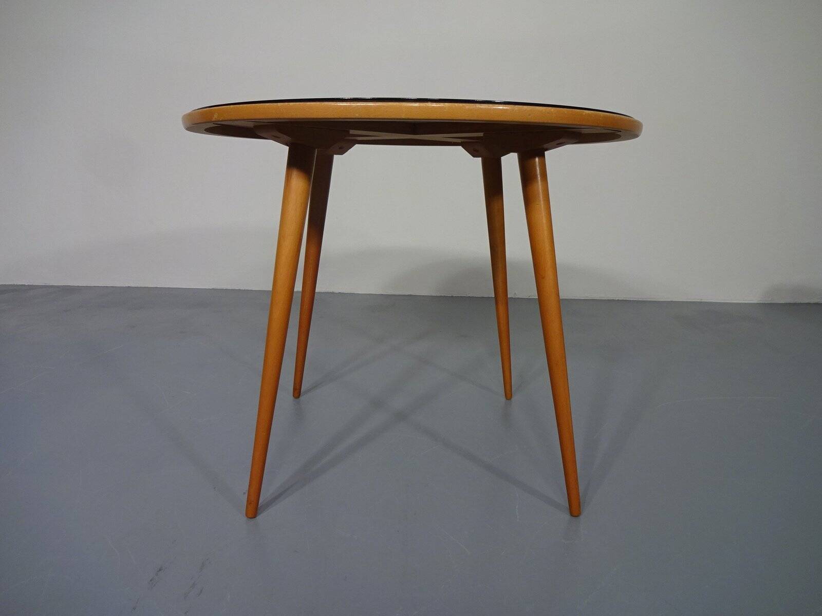 Glass and cherrywood table, 1960s