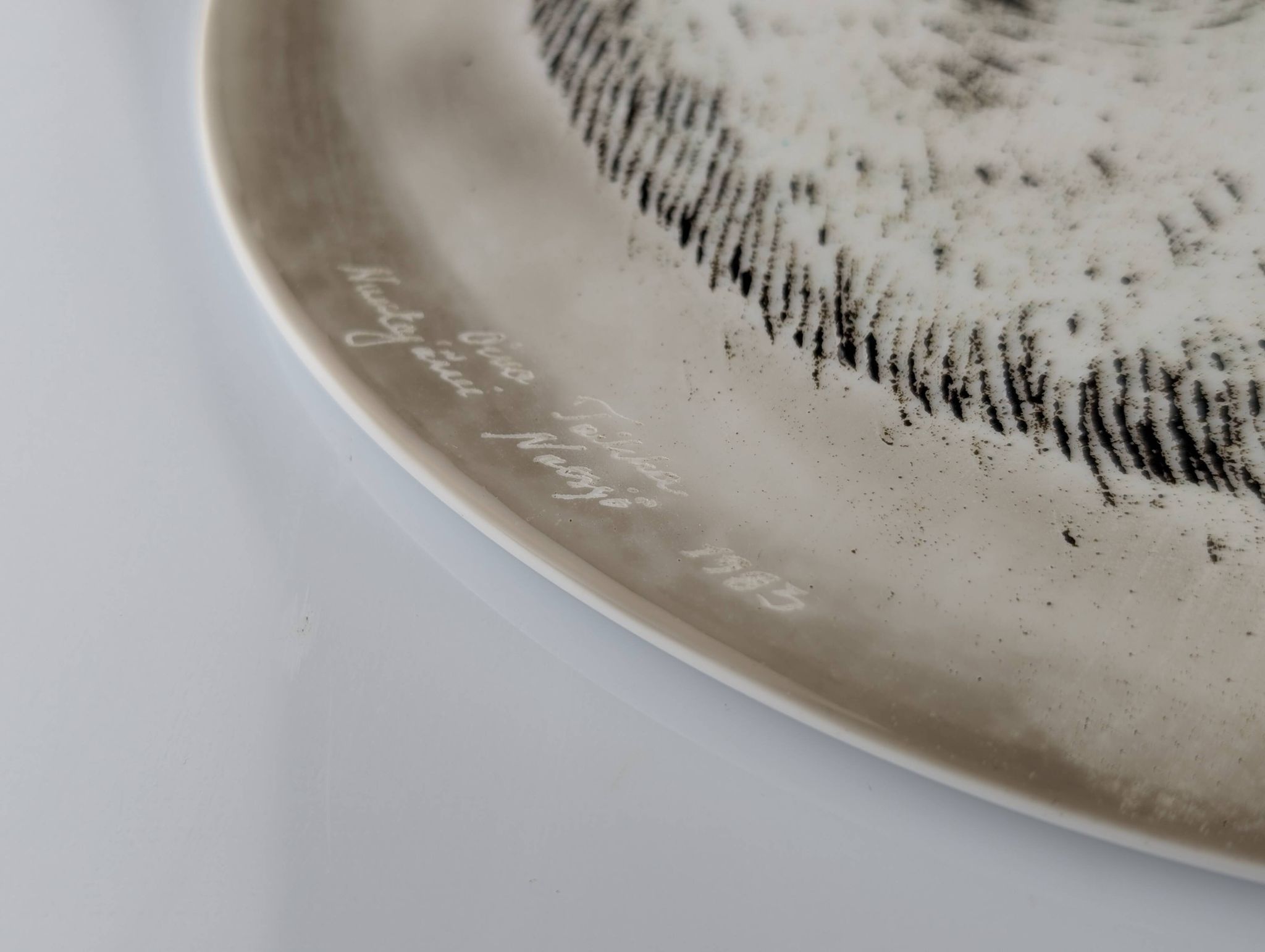 Oiva Toikka Céramique Panda Bear Plate Nuutajärvi Finlande 1983