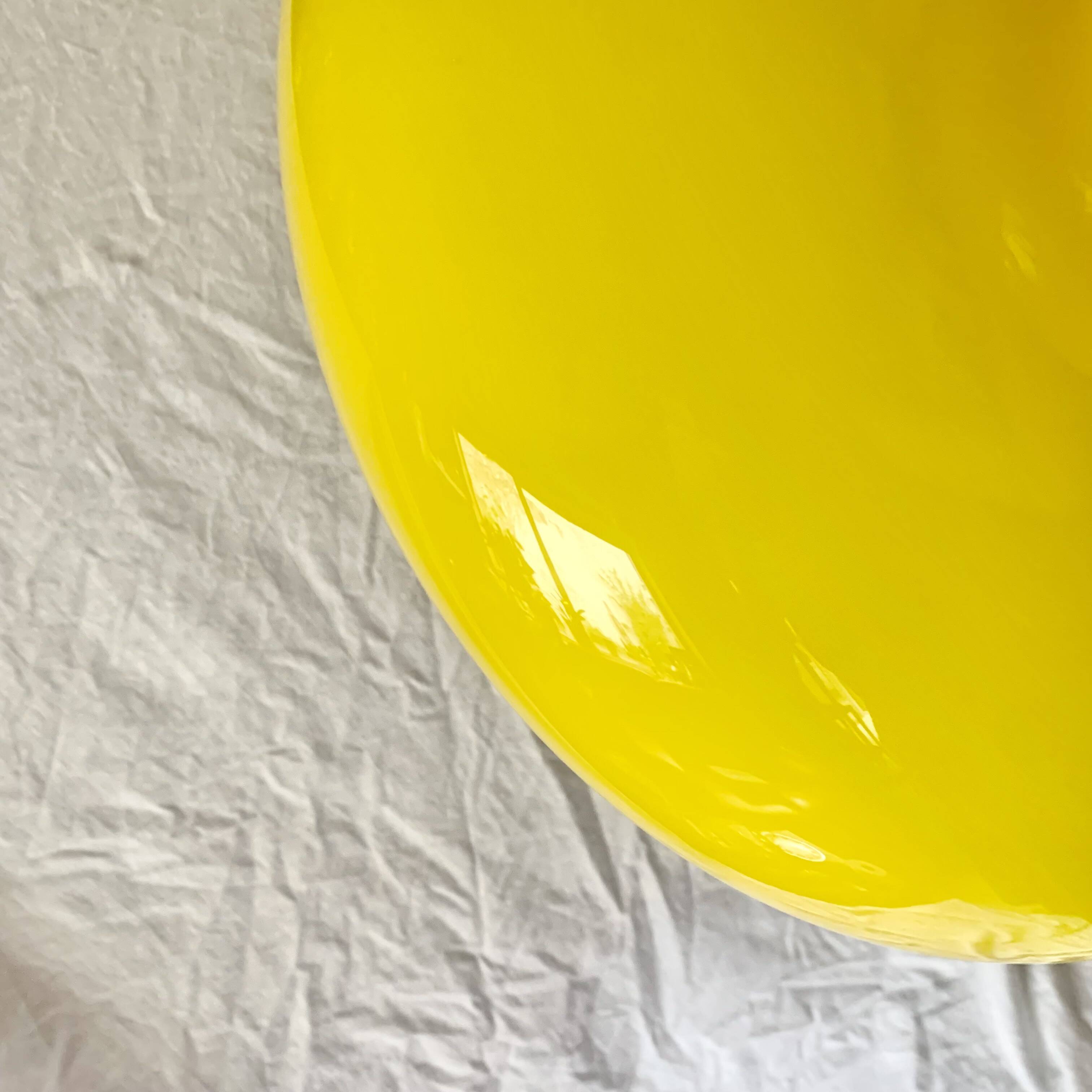 Large vintage yellow opaline pendant lampshade