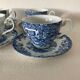4 Coaching Scenes Blue Tea Cups and Saucers by Johnson Bros Ireston