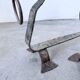 Paire de chenets zoomorphes métal « chiens » 1950