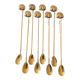 Série de 8 cuillères vintage dorés