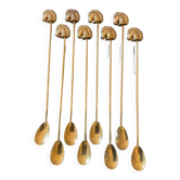 Série de 8 cuillères vintage dorés