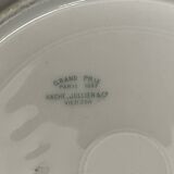 Pair of Hache Jullien plates, fine earthenware, castle decor, early 20th century