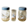 The perfect: 2 1l jars + 1 glass - geese pattern