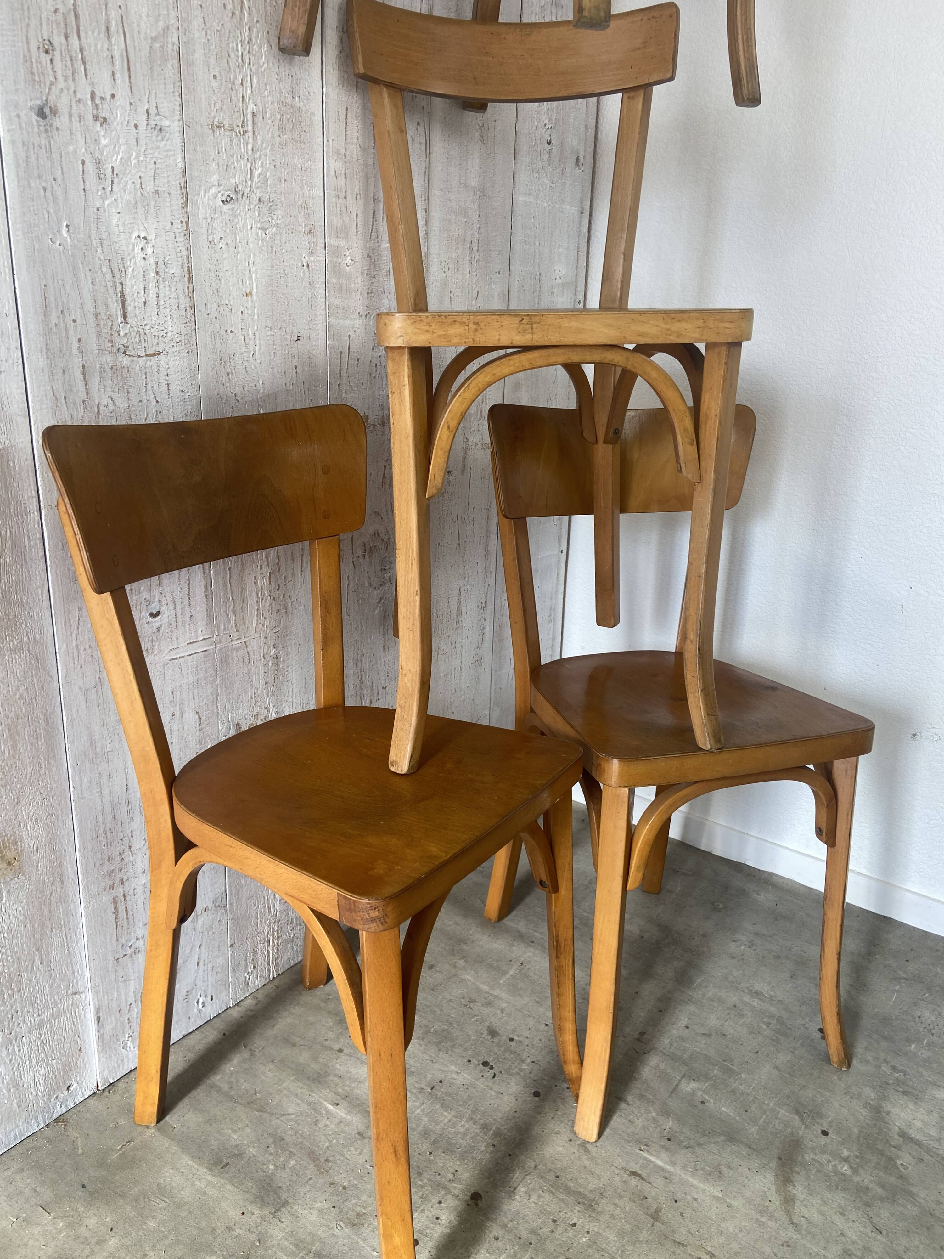 Mismatched Baumann bistro chairs