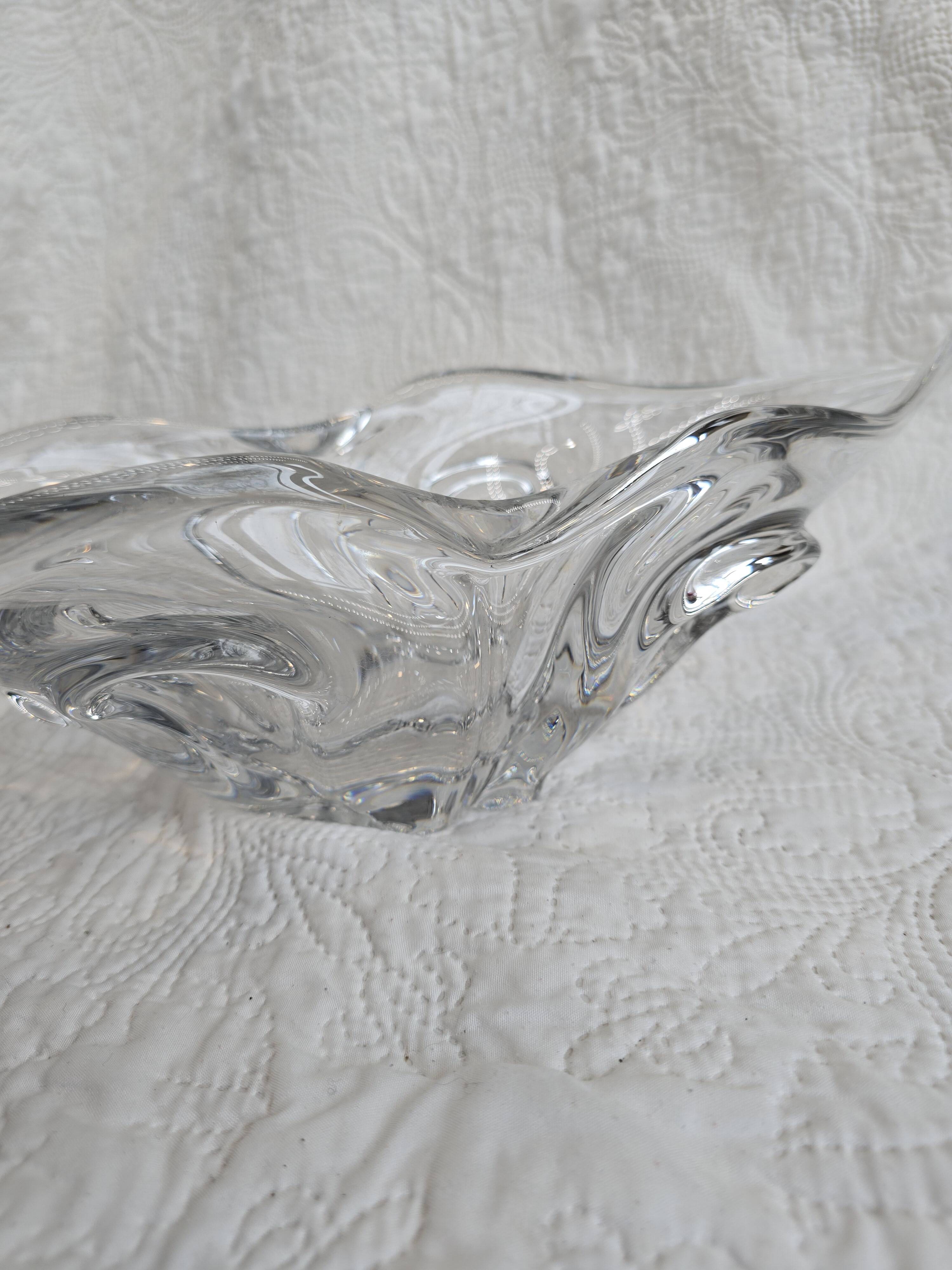 60s elongated crystal bowl