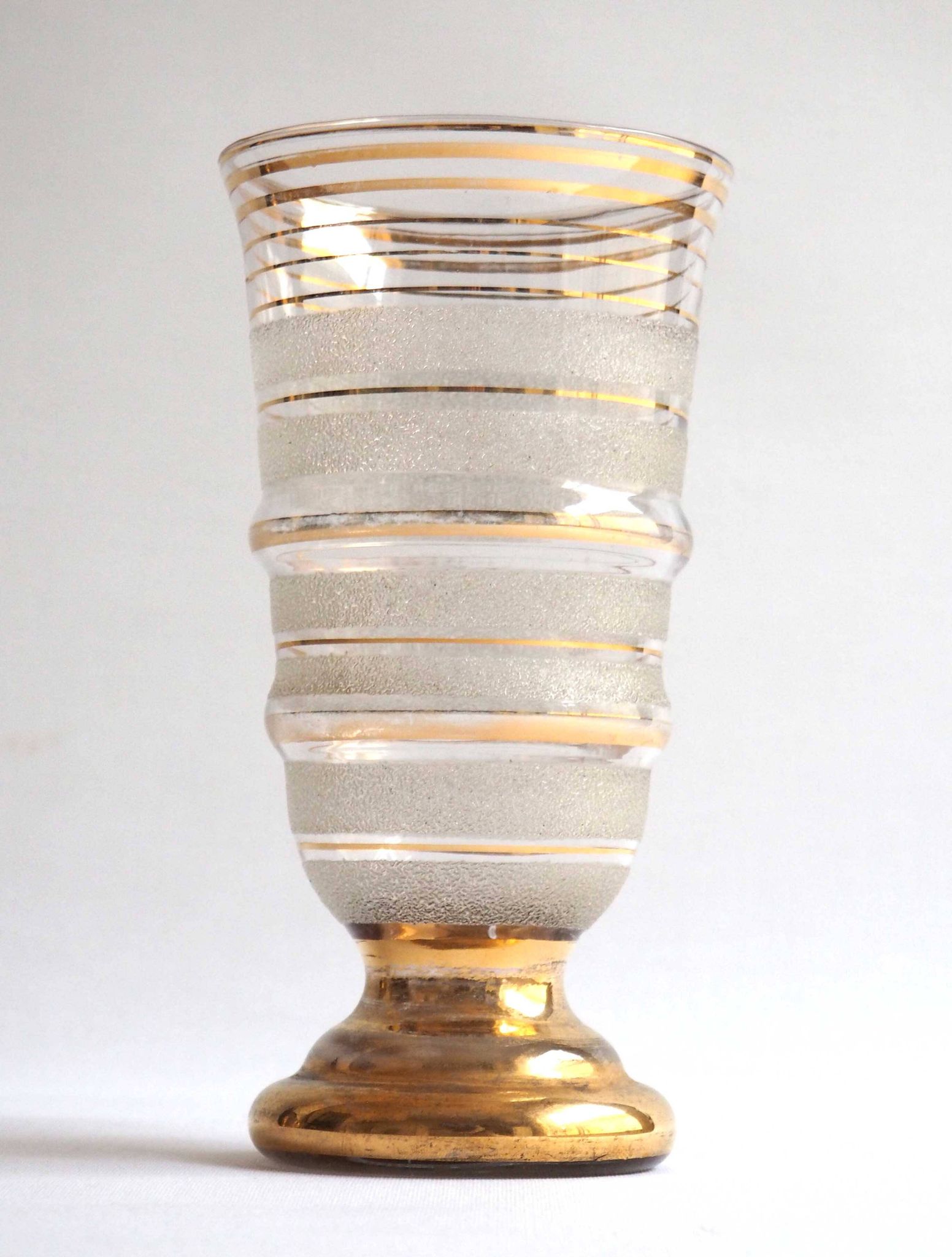 Vase verre et or années 1940