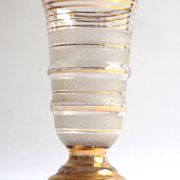 Vase verre et or années 1940