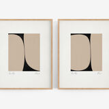 Paire d’impressions de giclée, ensemble d’art mural abstrait de deux, a3