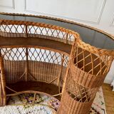 Rattan and wicker bar from the 50s/60s