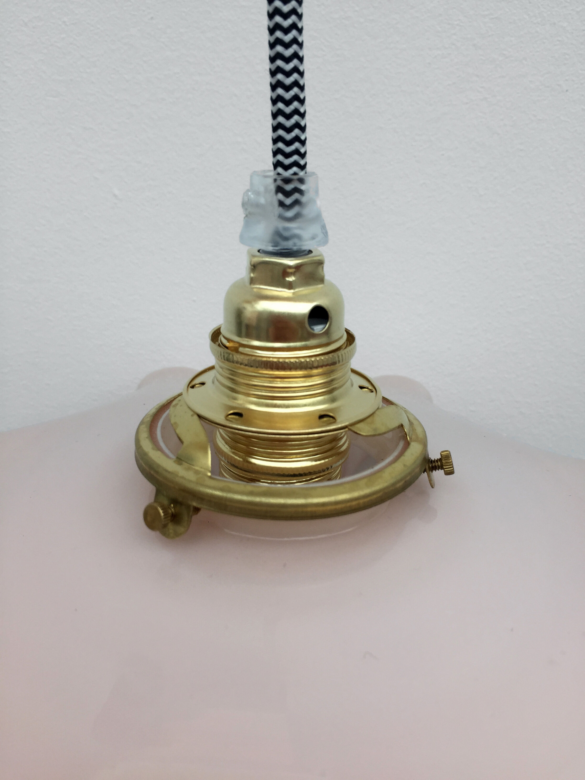 Pale pink opaline hanging lamp