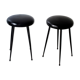 Pair of upholstered vinyl stools Italy 50s