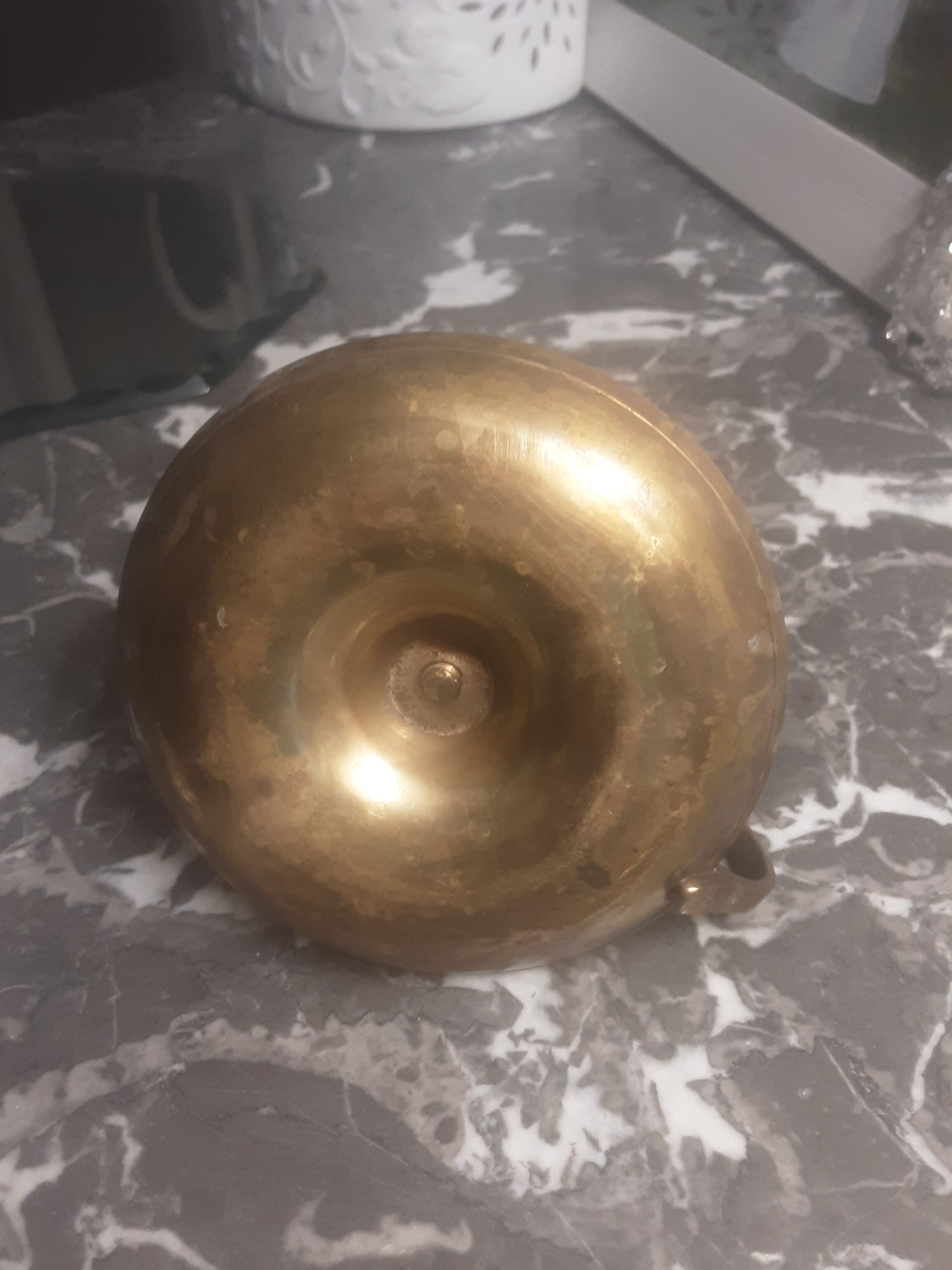 Vintage brass hand candle holder