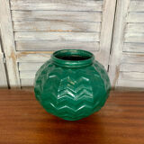 Vase boule en fonte émaillée style art déco