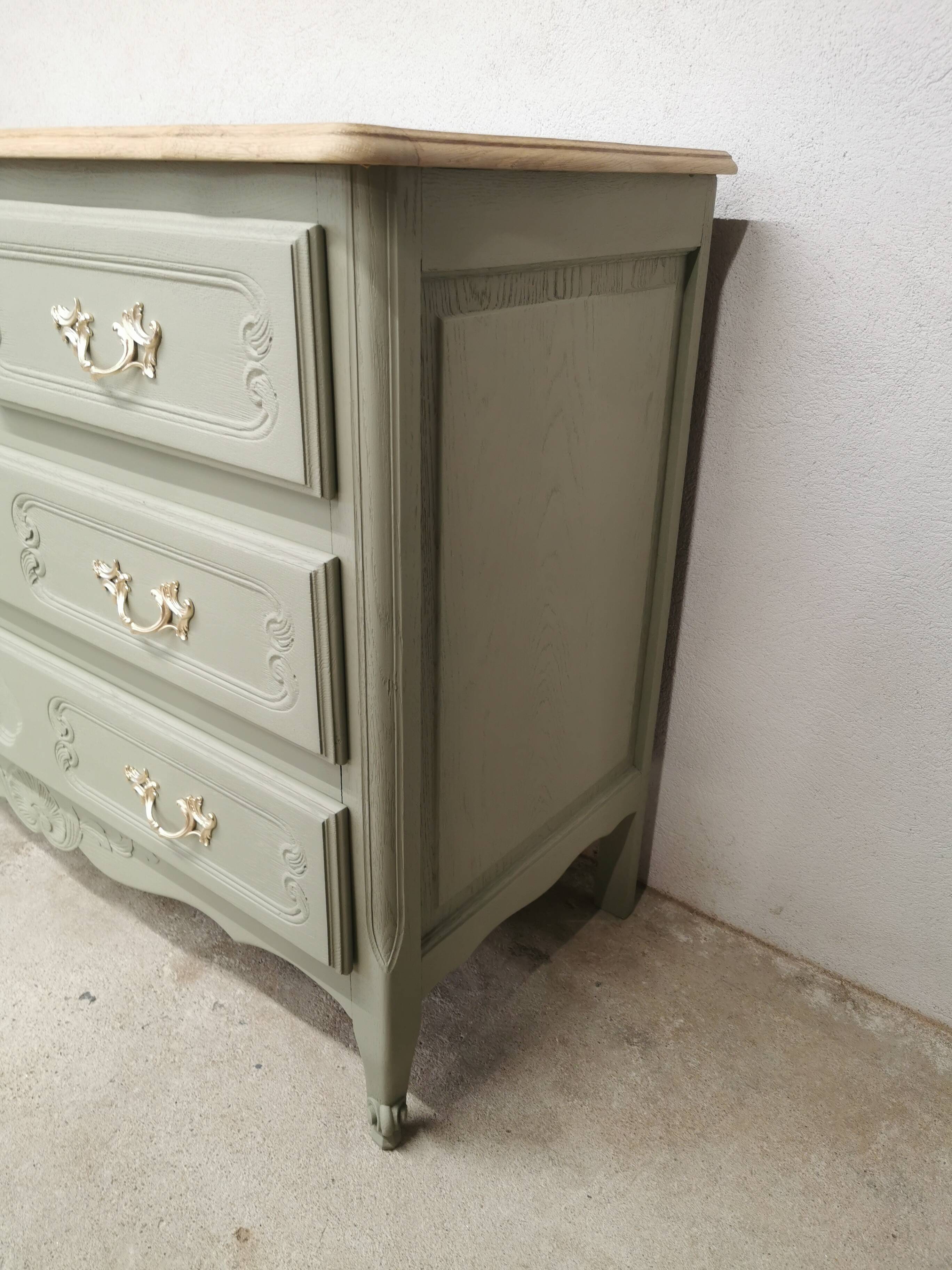 Commode vintage en chêne relookée - Livraison partout en France