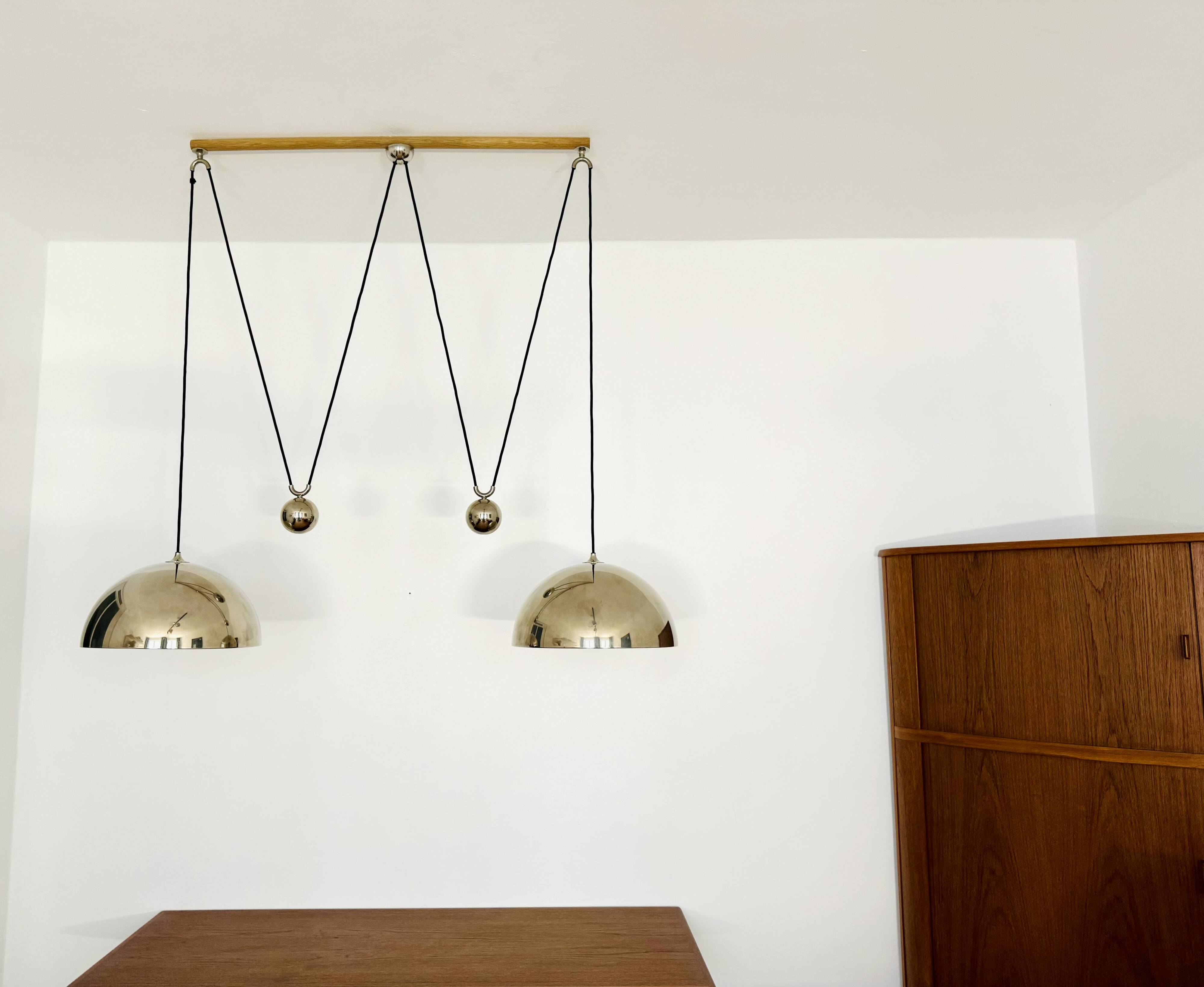 Adjustable Double Posa40 Nickel Plated Pendant Lamp by Florian Schulz