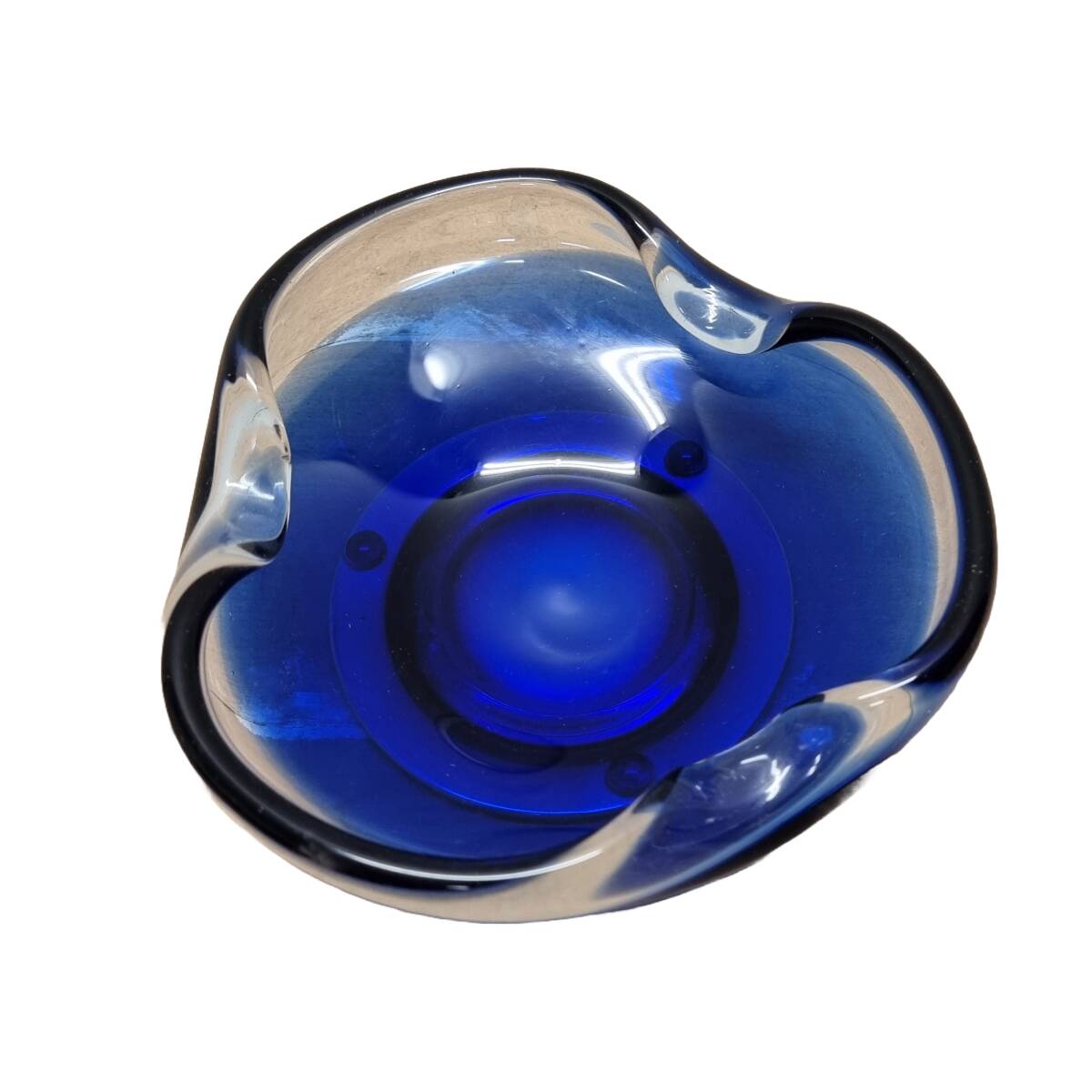 Blue Murano Glass Bowl, 1990s, Vintage