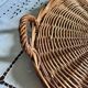 Woven wicker tray with handles