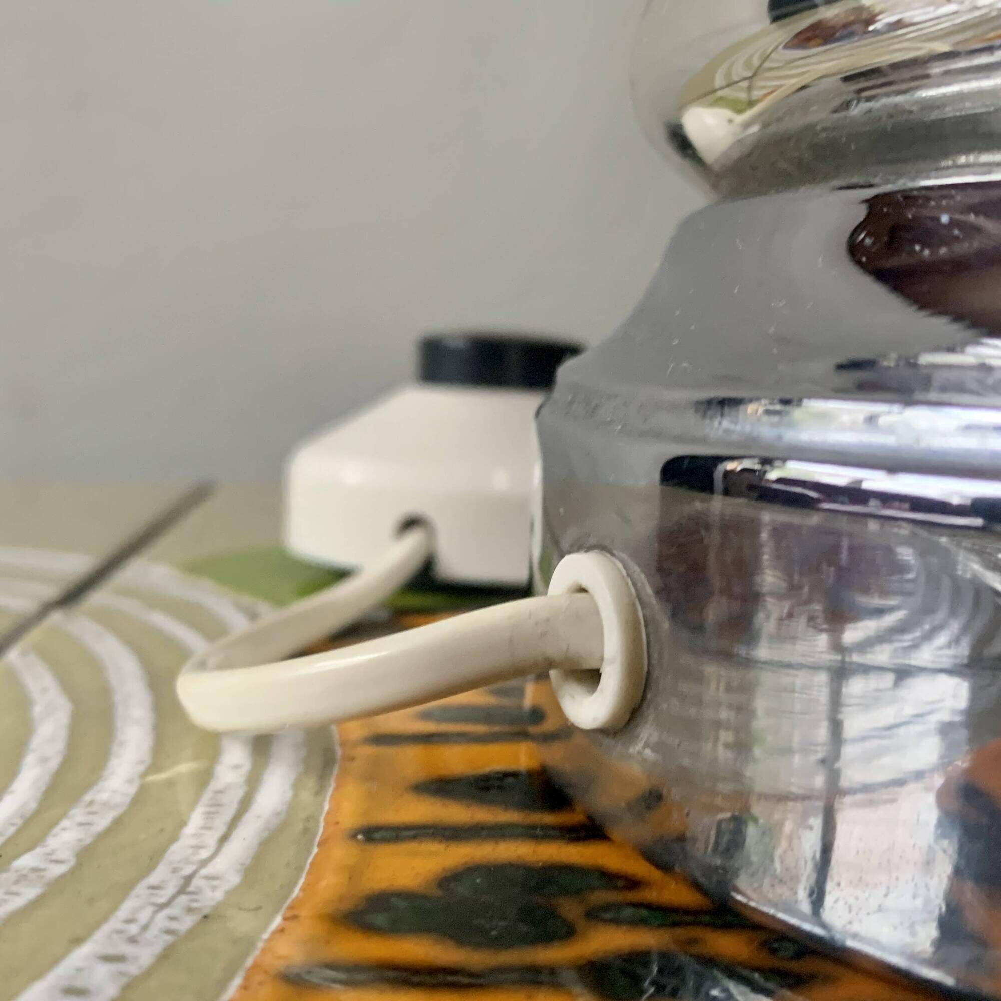 Grand pied de lampe vintage en verre mercuré - 1960.