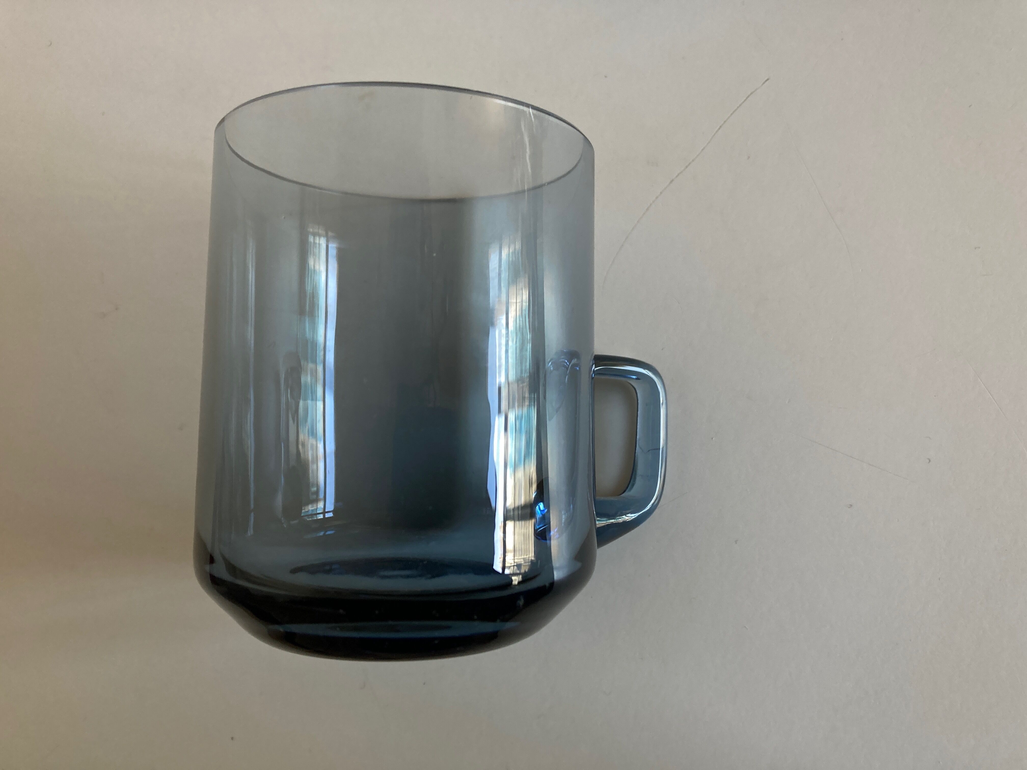 Set of 8 glasses Scandinavian cups Denby-Milnor mid century modern ice blue